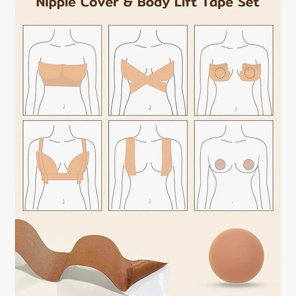 Nude Adhesive Silicone Nipple Covers - Reusable Invisible Pasties - Picture 2 of 2